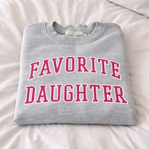 Favorite Daughter Collegiate Cotton Graphic Sweatshirt Size M Gray - Picture 2 of 8
